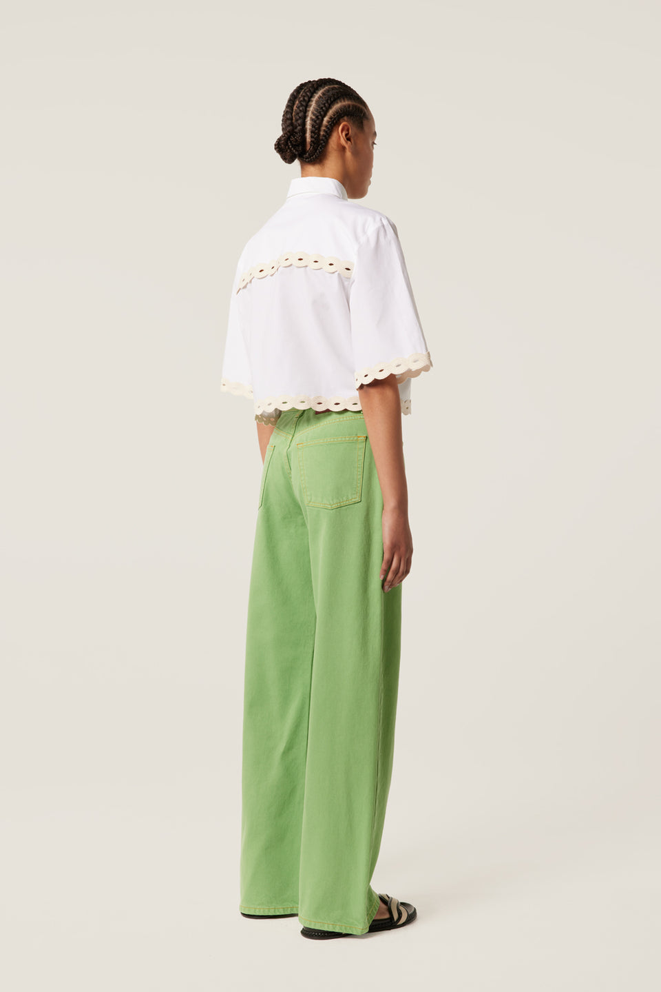 Pantalon à surpiqûres contrastées
