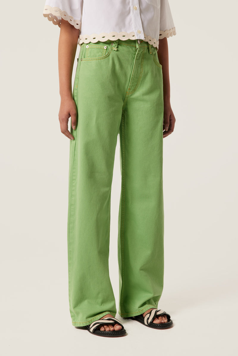 Pantalon à surpiqûres contrastées