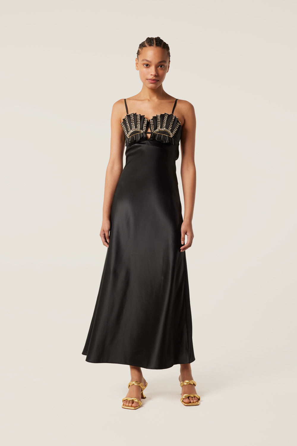 Long satin dress