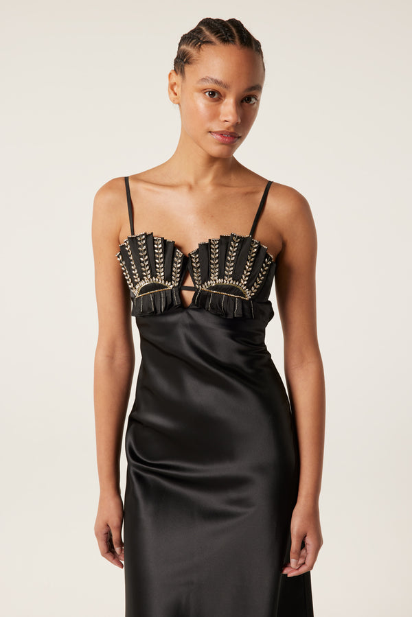 Long satin dress