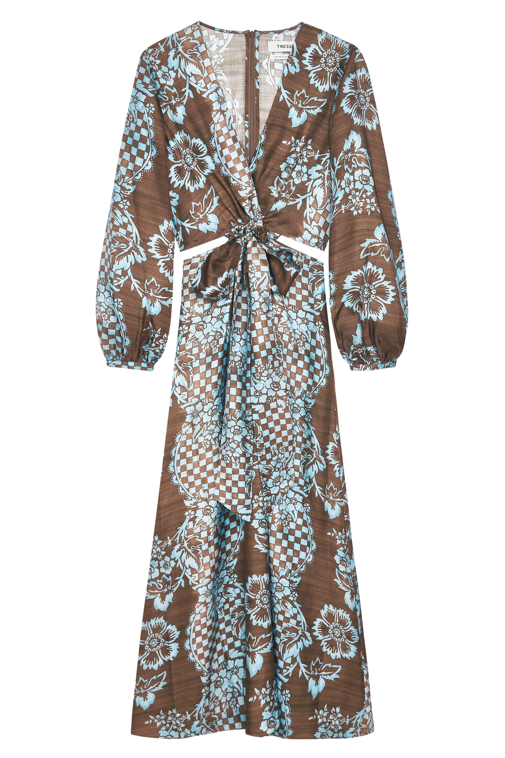 Robe longue en soie imprimée