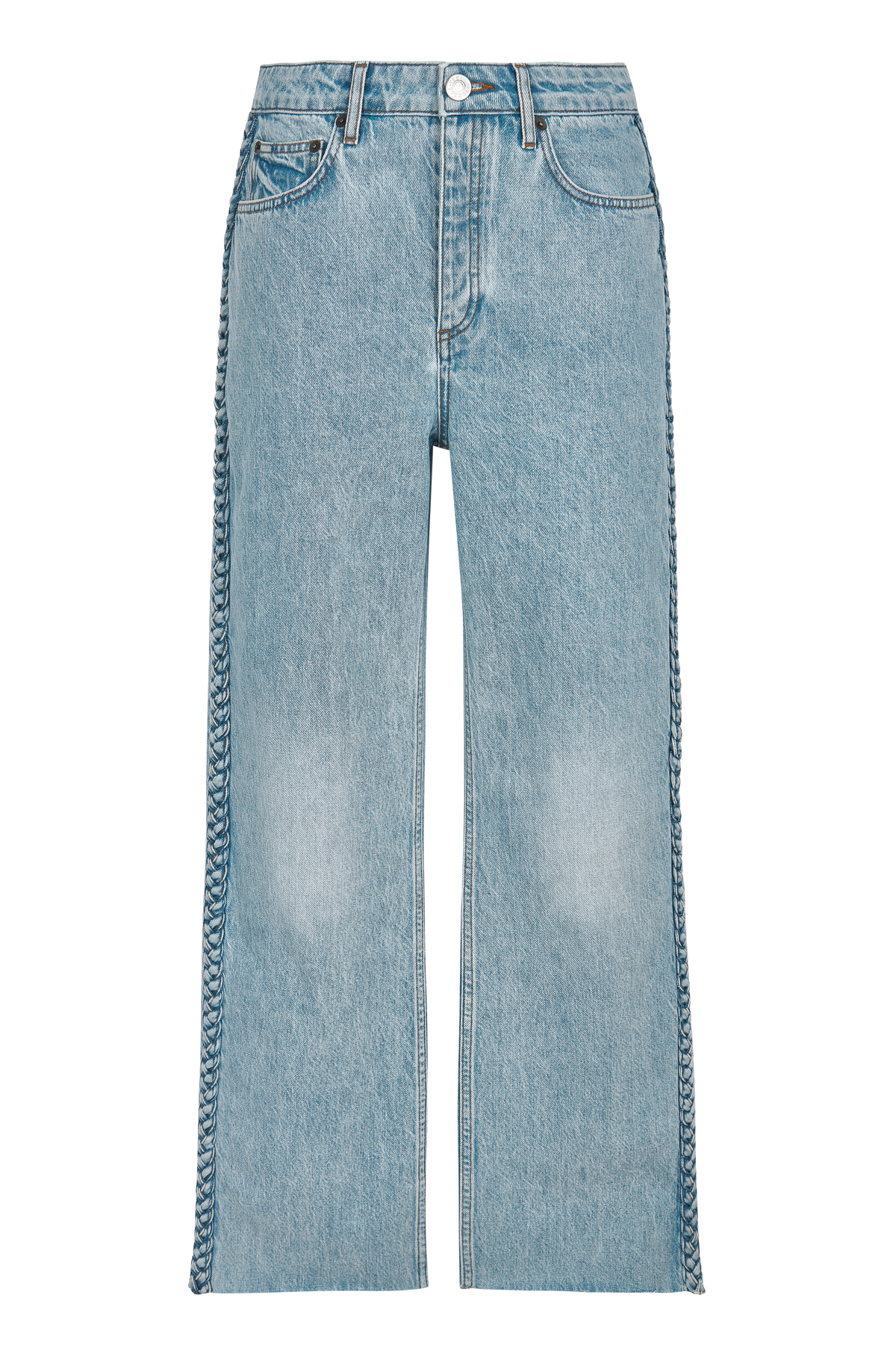 Denim with applied braids