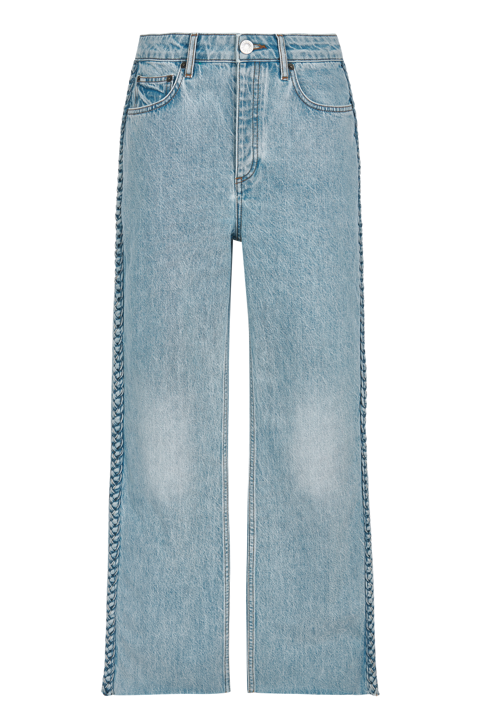 Denim with applied braids