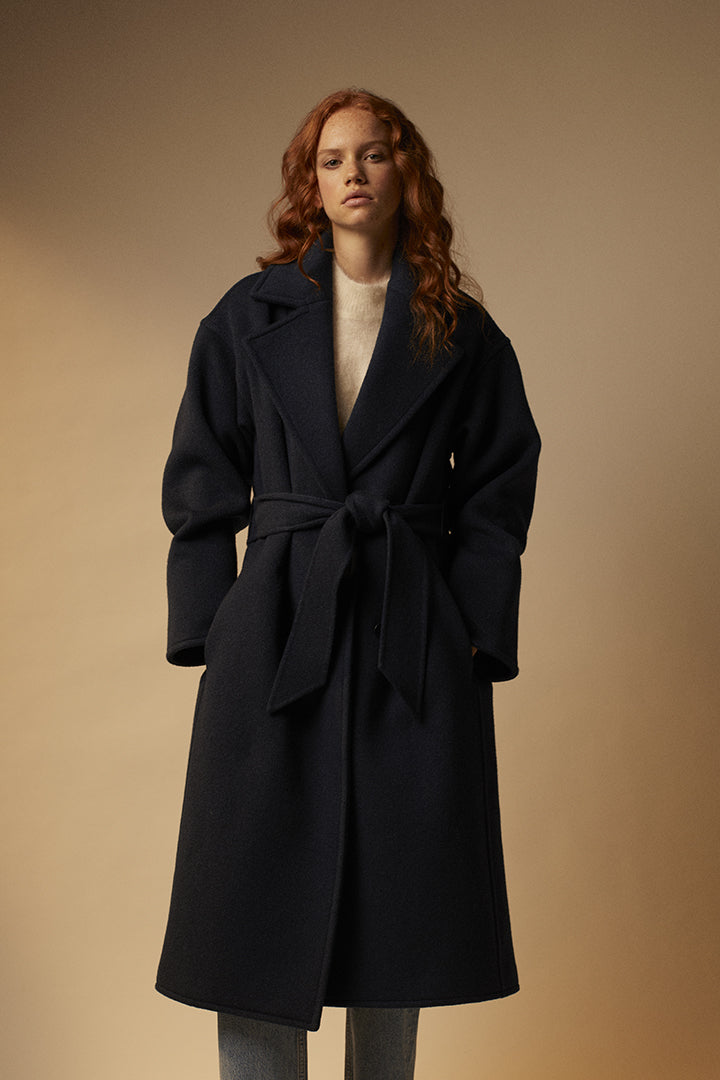 Long double-faced wool coat