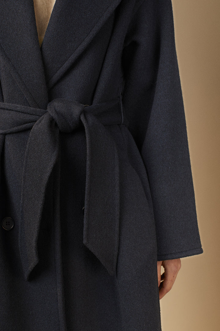 Long double-faced wool coat