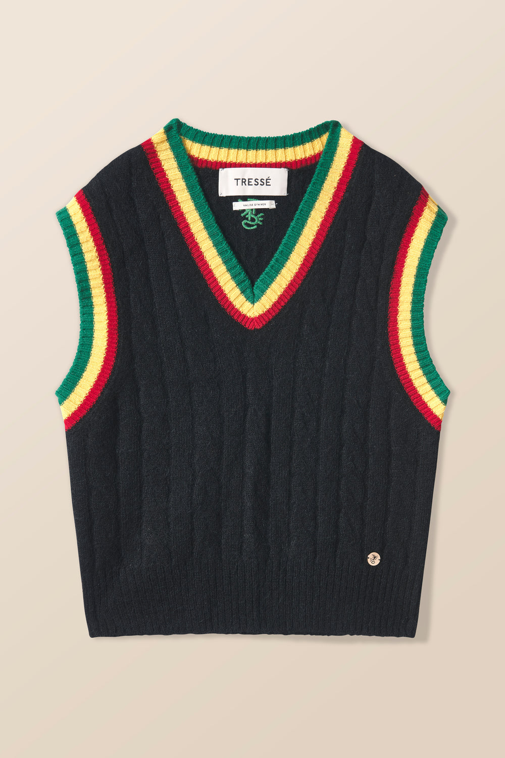 Tricolor sleeveless sweater