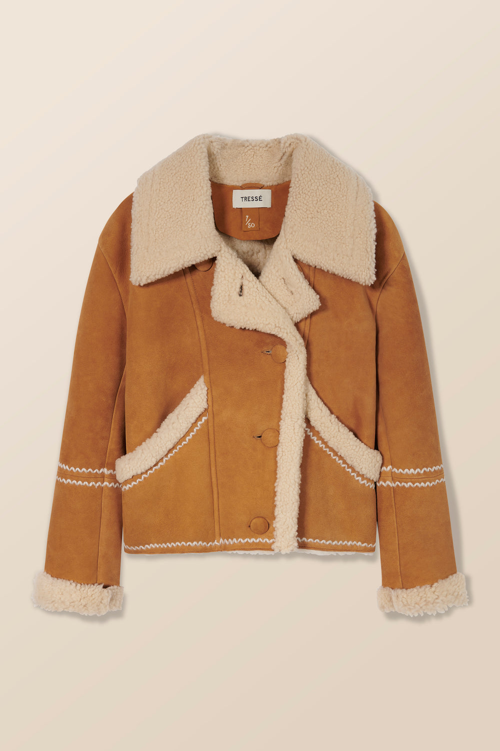 Embroidered sheepskin jacket