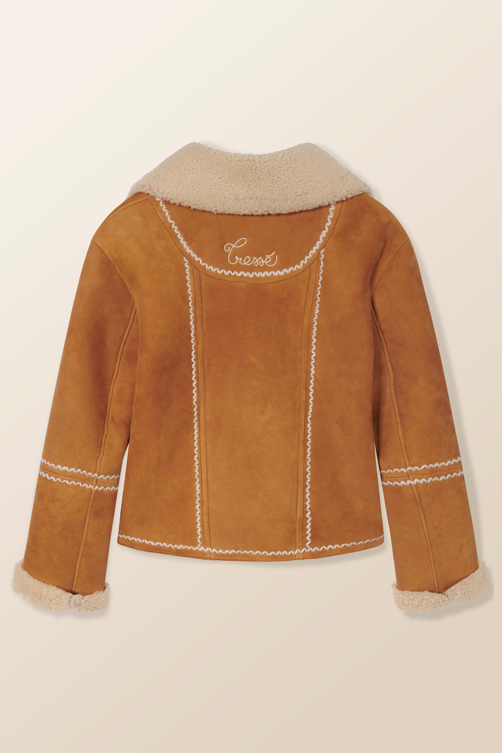 Embroidered sheepskin jacket