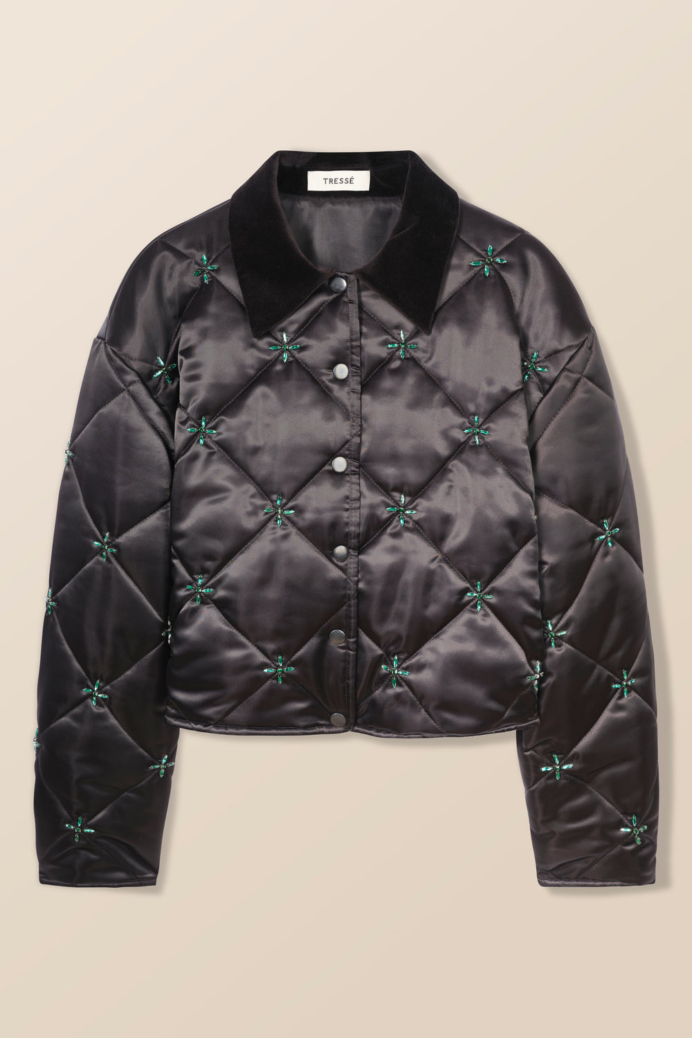 Rhinestone quilted jacket