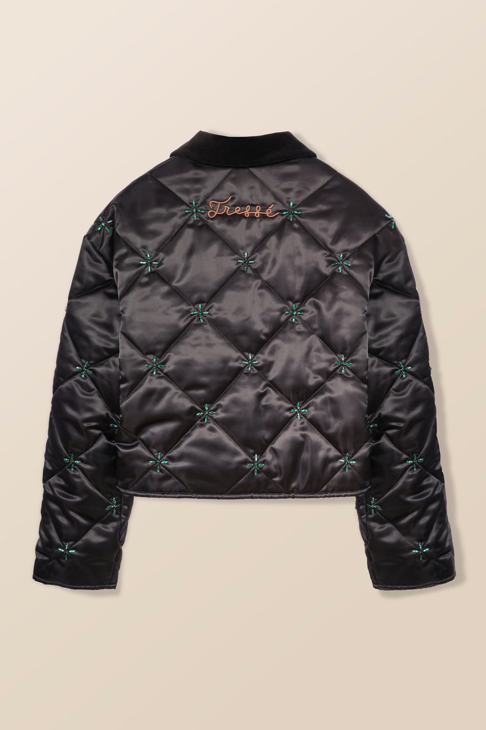 Rhinestone quilted jacket