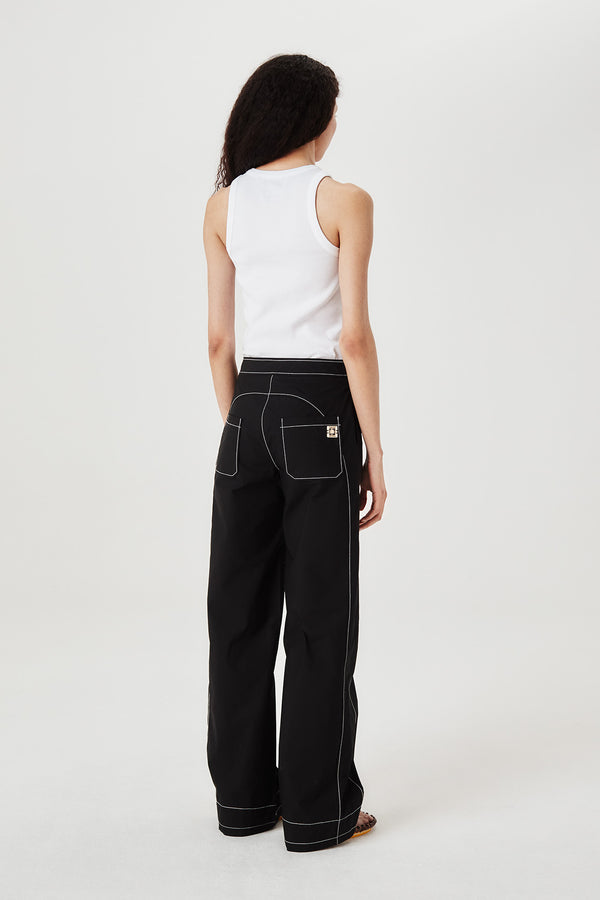 Pantalon à surpiqûres contrastées