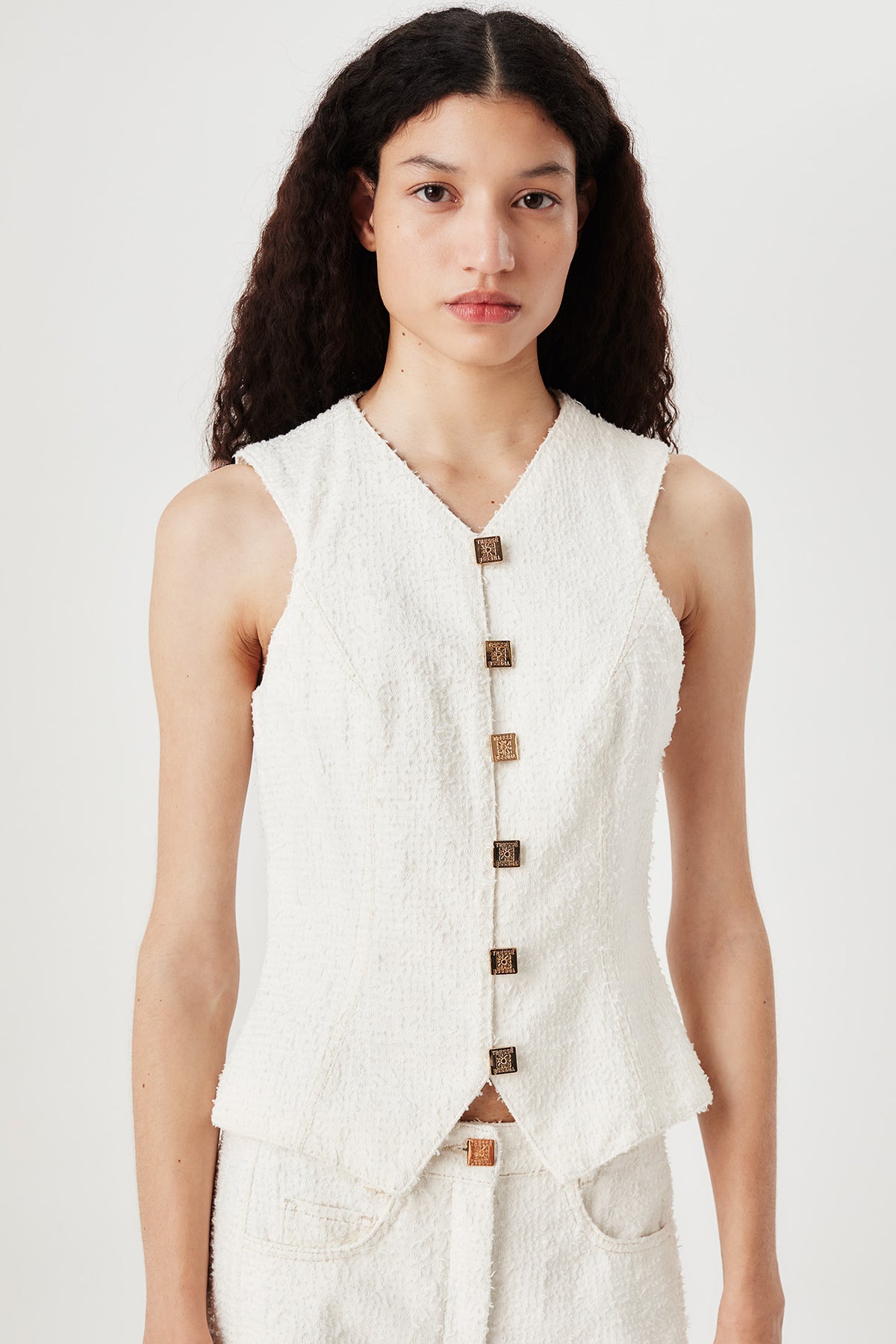 Tweed-effect vest