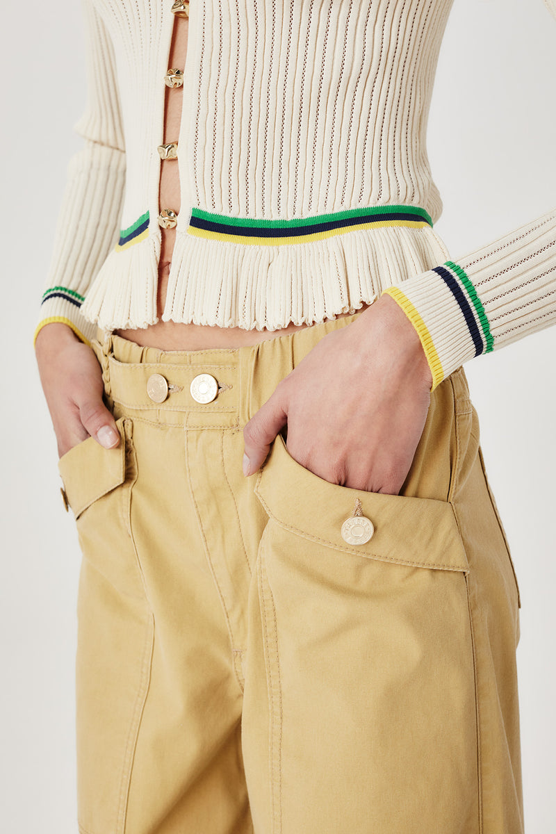 Pantalon à cheville élastiquée