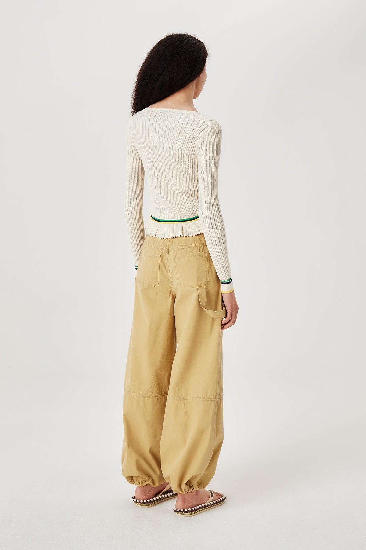 Pantalon à cheville élastiquée