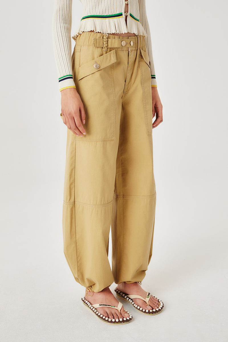 Pantalon à cheville élastiquée