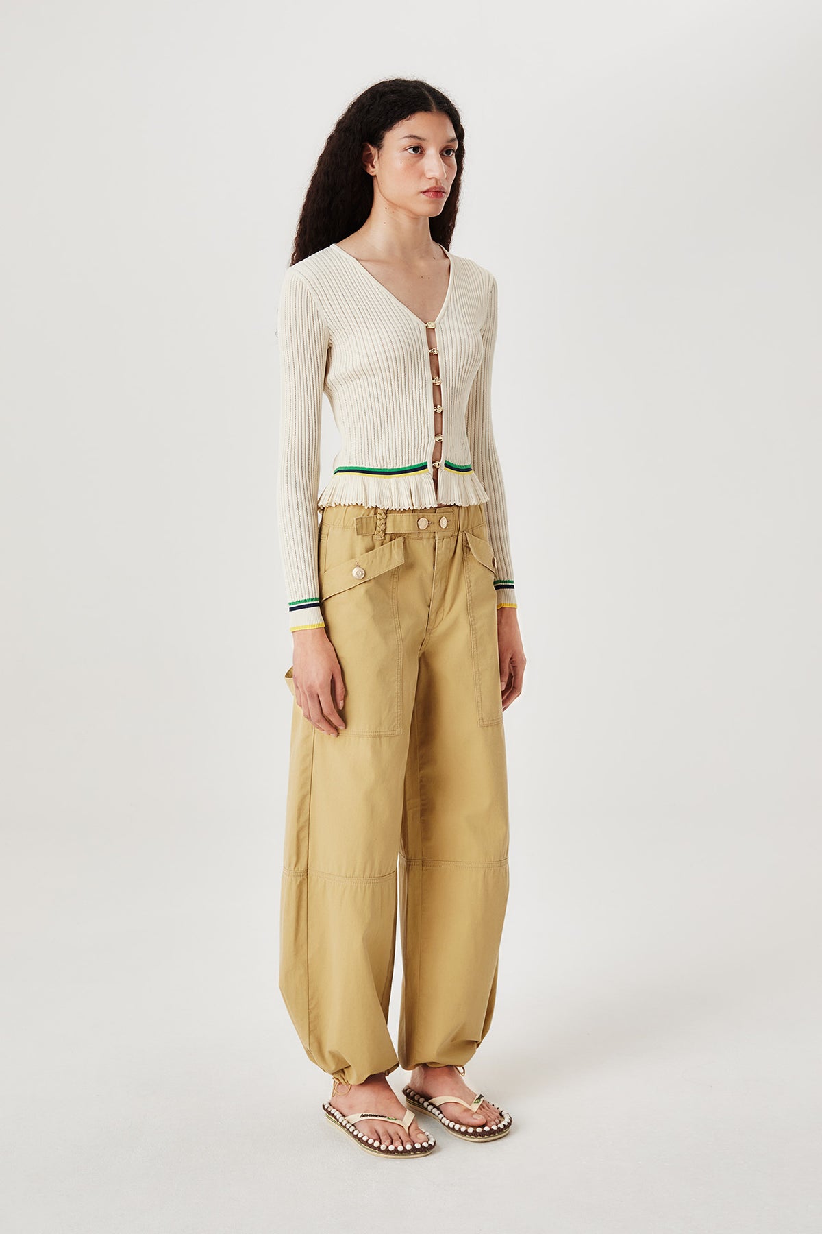 Pantalon à cheville élastiquée