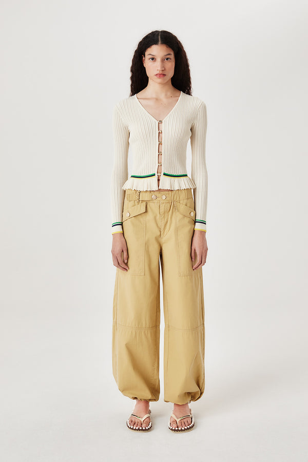 Pantalon à cheville élastiquée