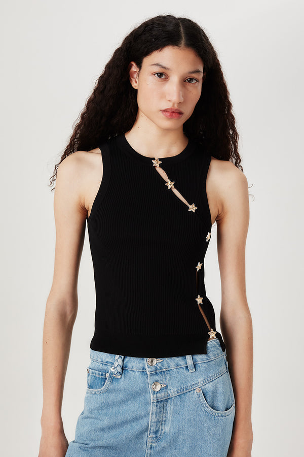 Top en maille à ouverture asymétrique