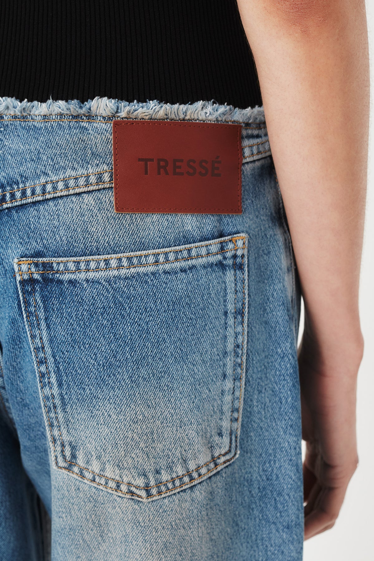 Denim à ceinture bords francs