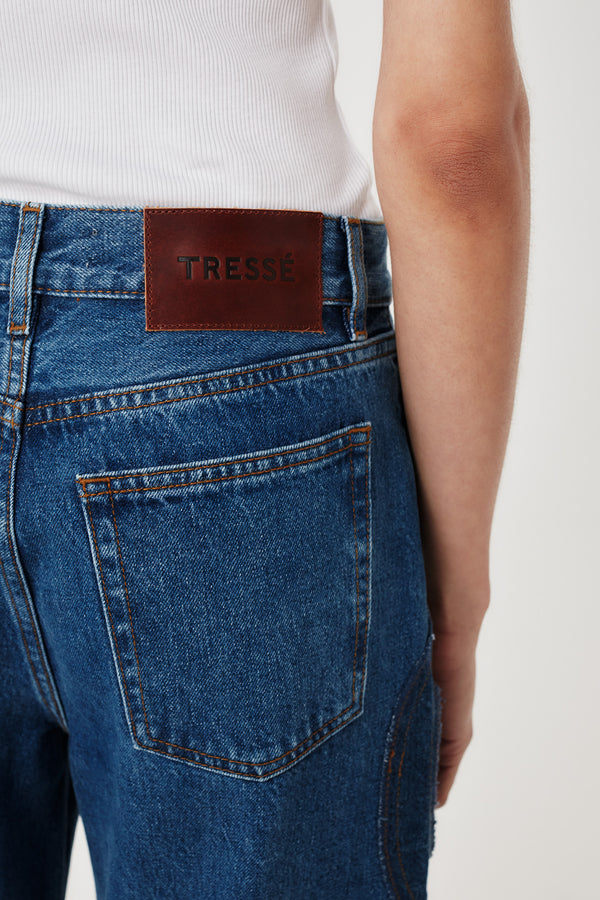 Denim with braid opening