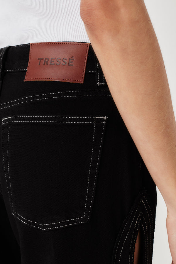 Denim à ouverture tresse