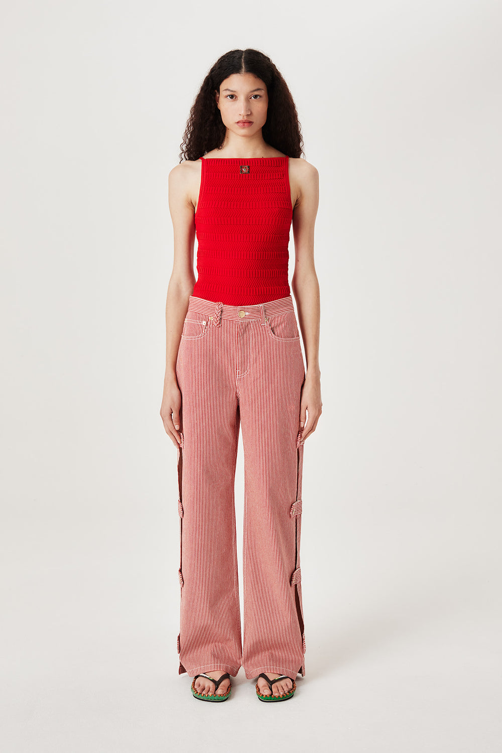 Striped canvas denim