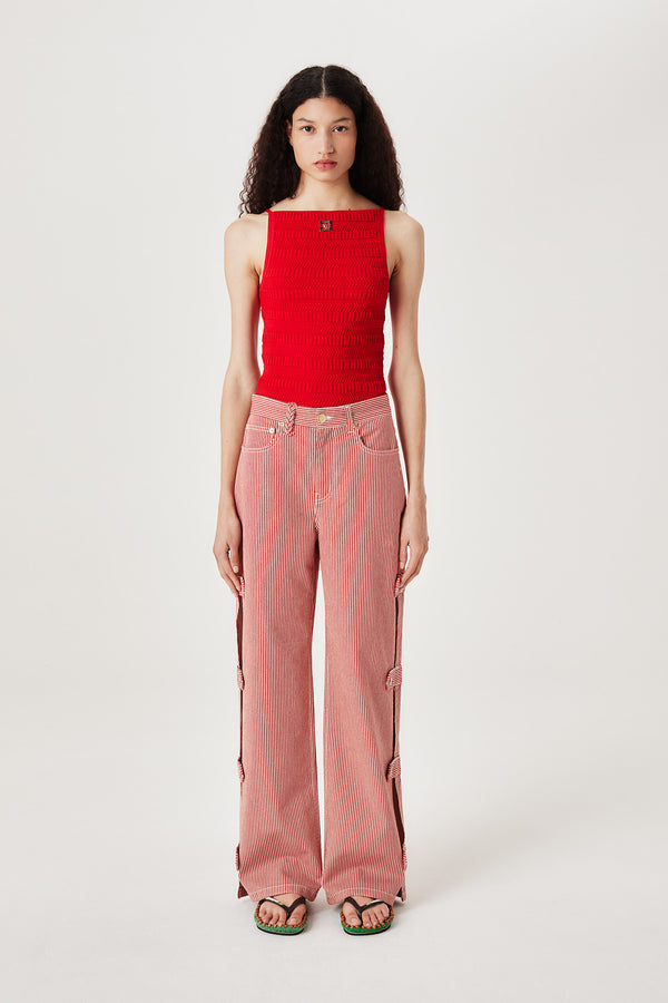 Denim en toile rayée