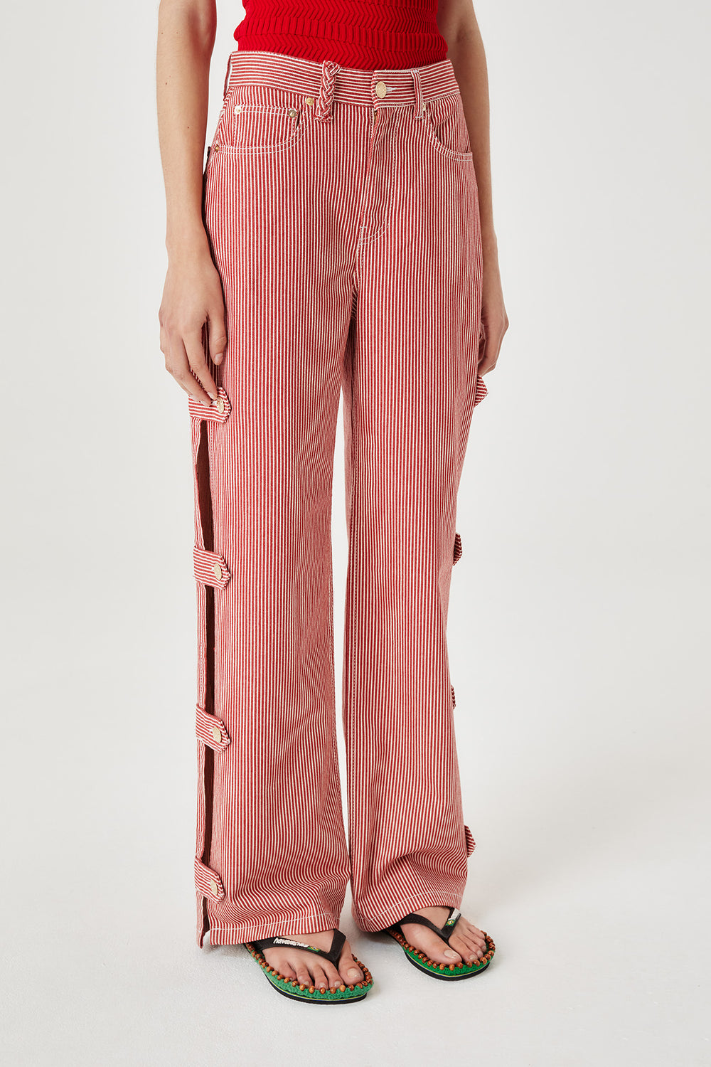 Striped canvas denim