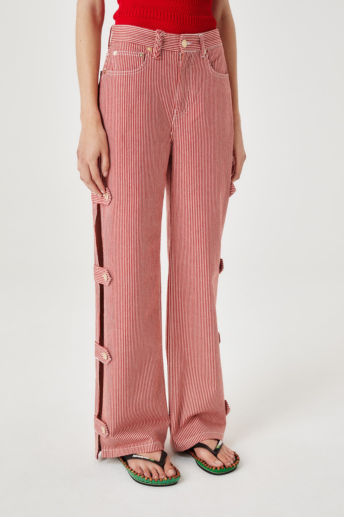Denim de tela a rayas