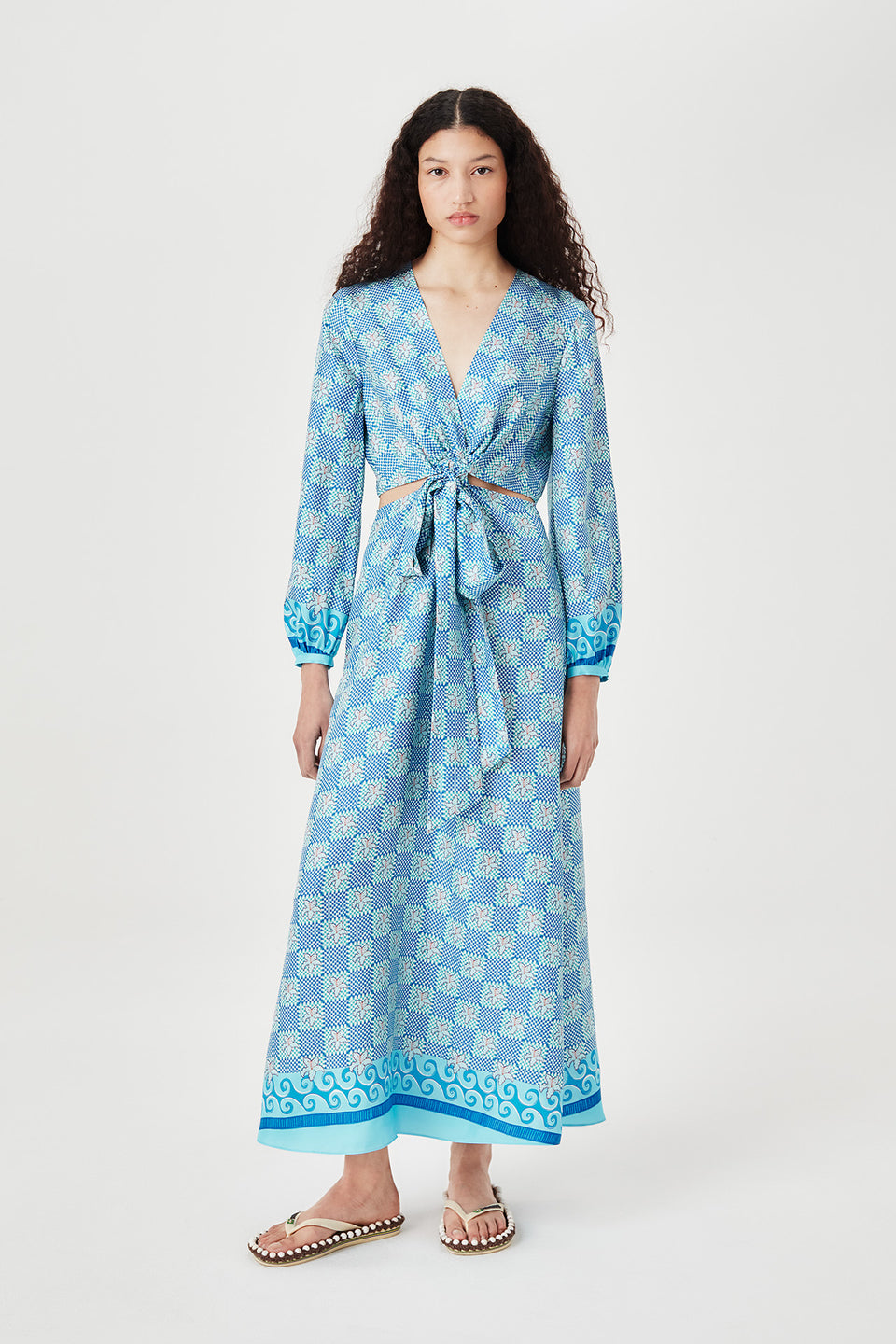 Robe longue en soie