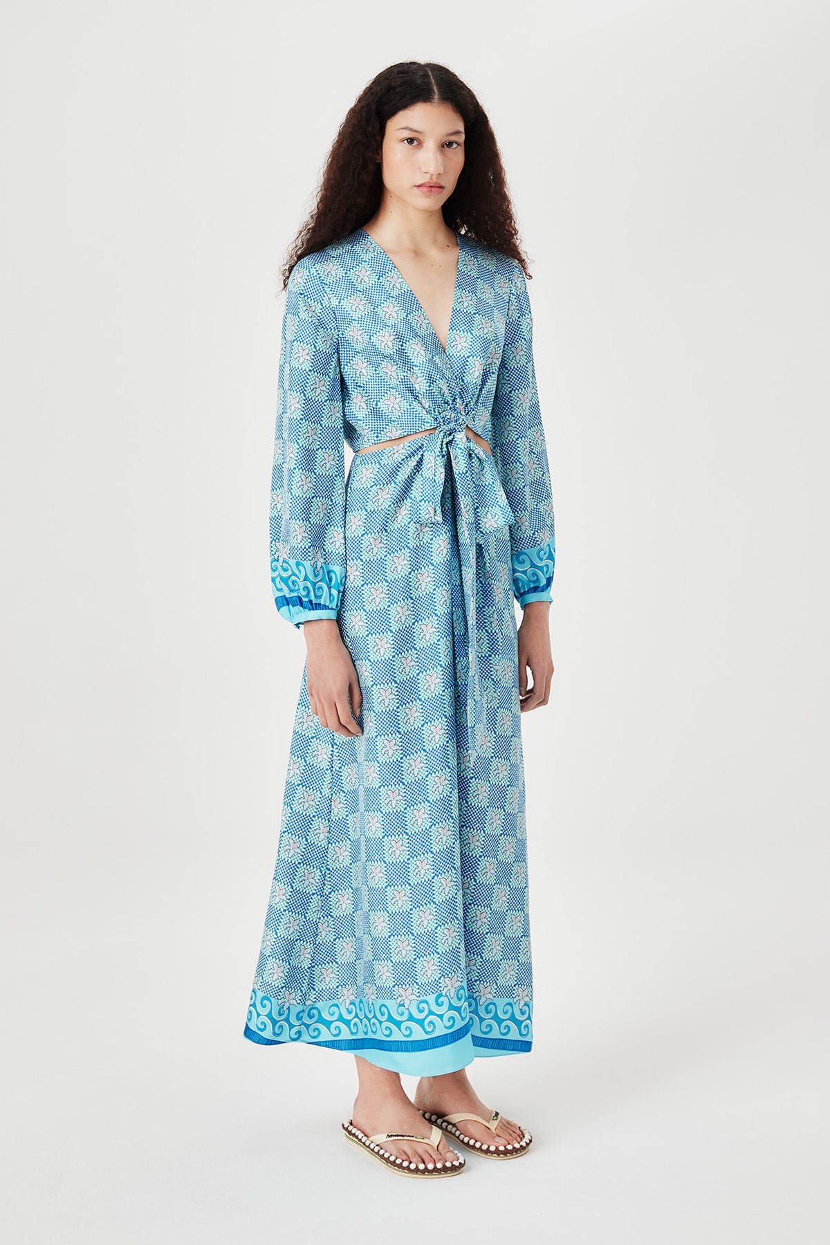 Robe longue en soie