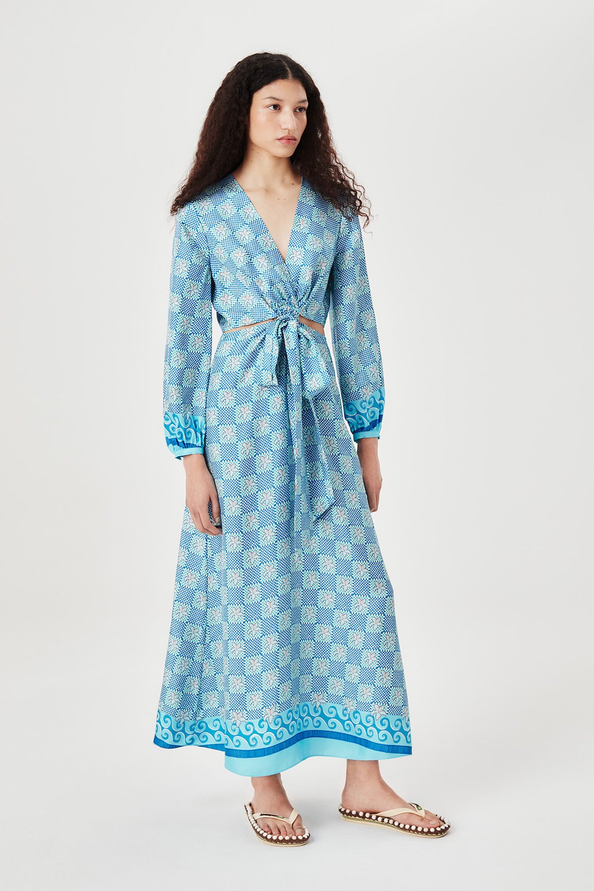 Robe longue en soie