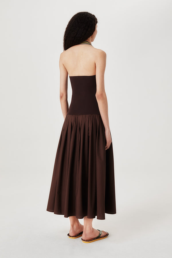 Robe longue en bi-matière