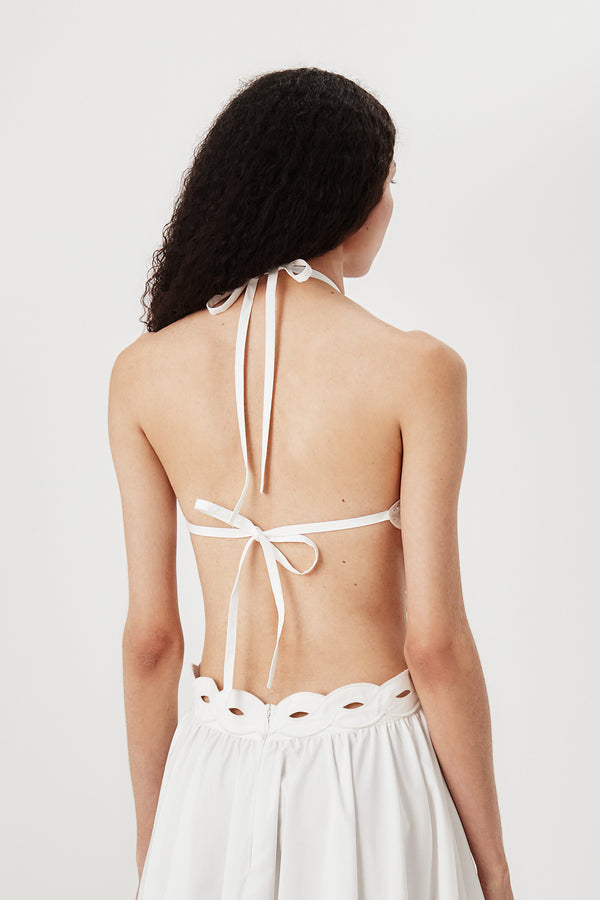 Robe longue en broderie anglaise