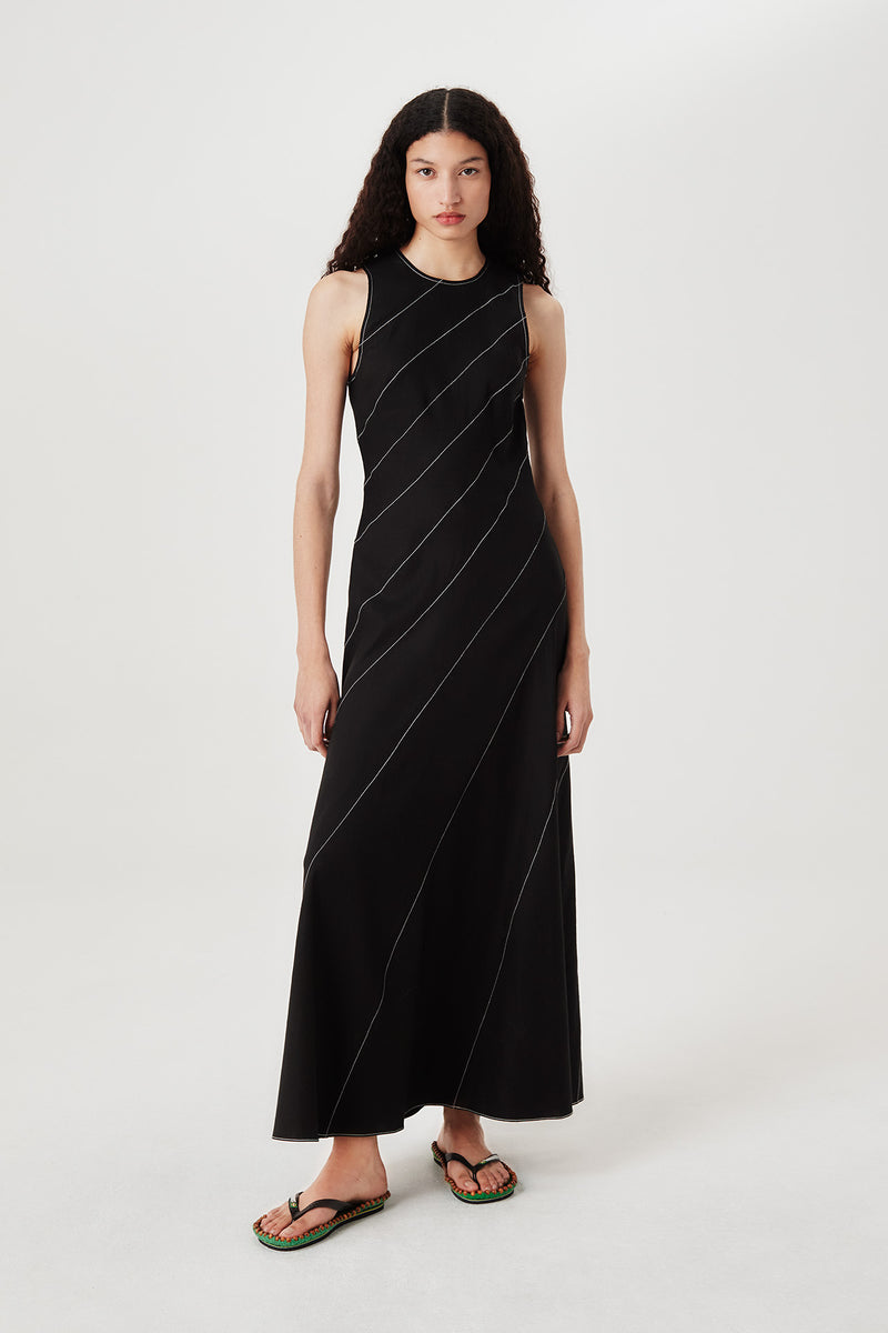 Robe longue à découpes