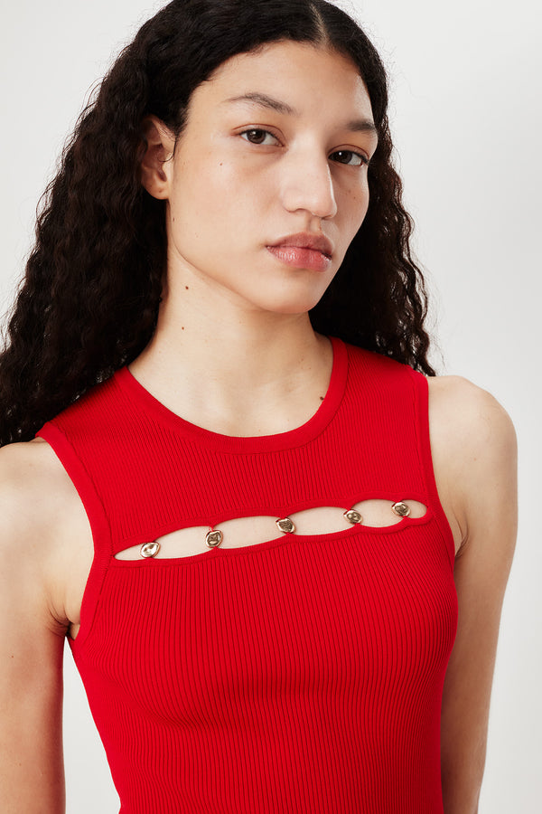 Robe courte en maille à volants