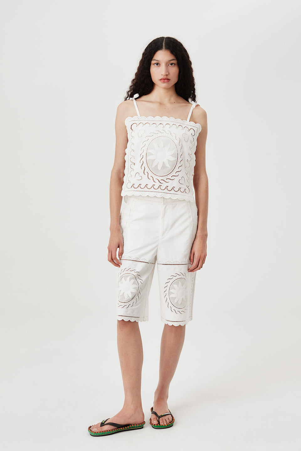 Bermuda en broderie anglaise