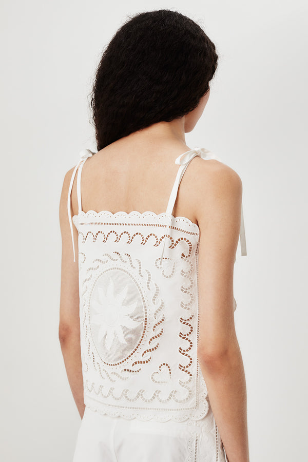 Top en broderie anglaise