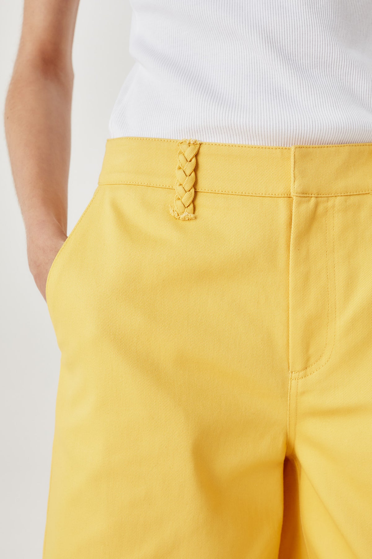 Bermuda shorts with rhinestone wave motif
