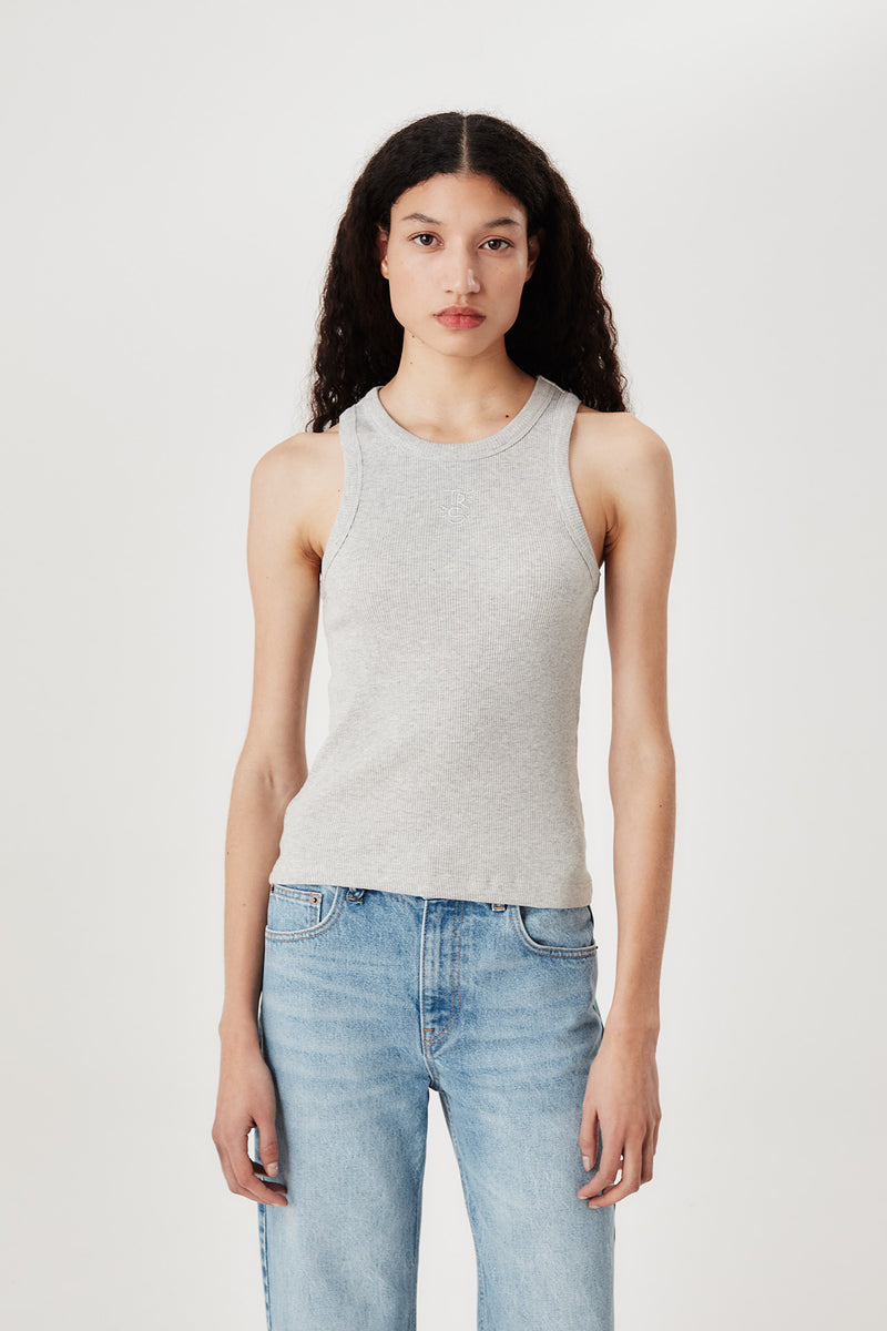 "TRS" embroidered tank top