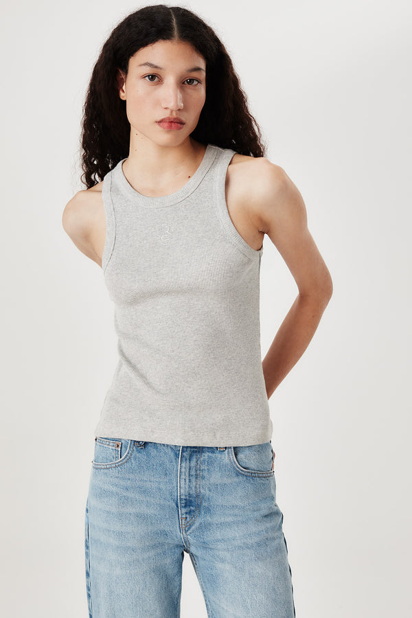 "TRS" embroidered tank top