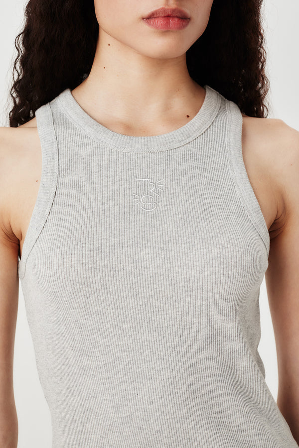 "TRS" embroidered tank top