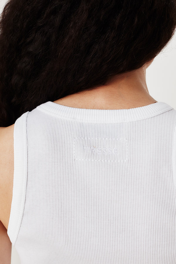 Débardeur blanc à broderie