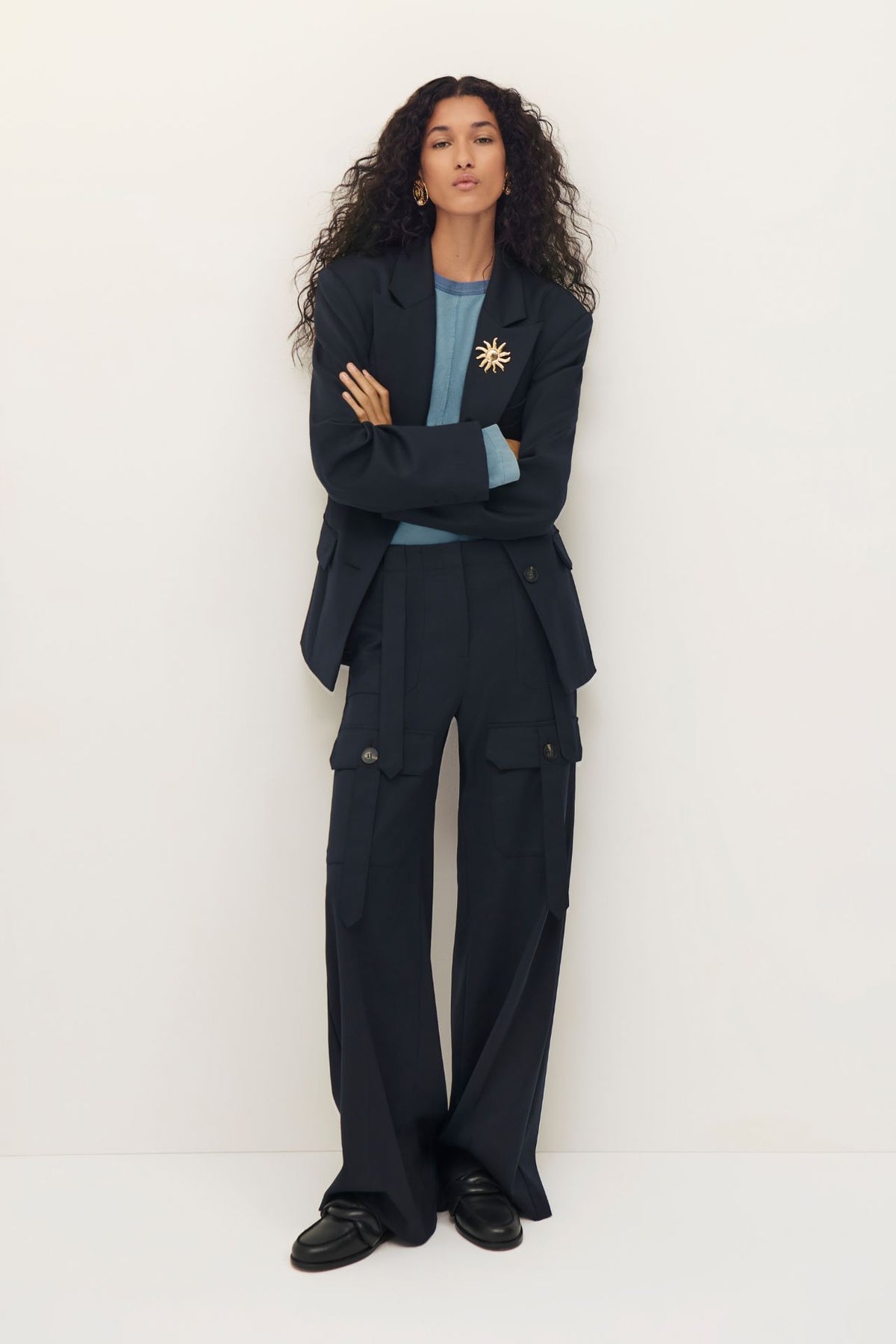 Tailored trousers with patch pockets