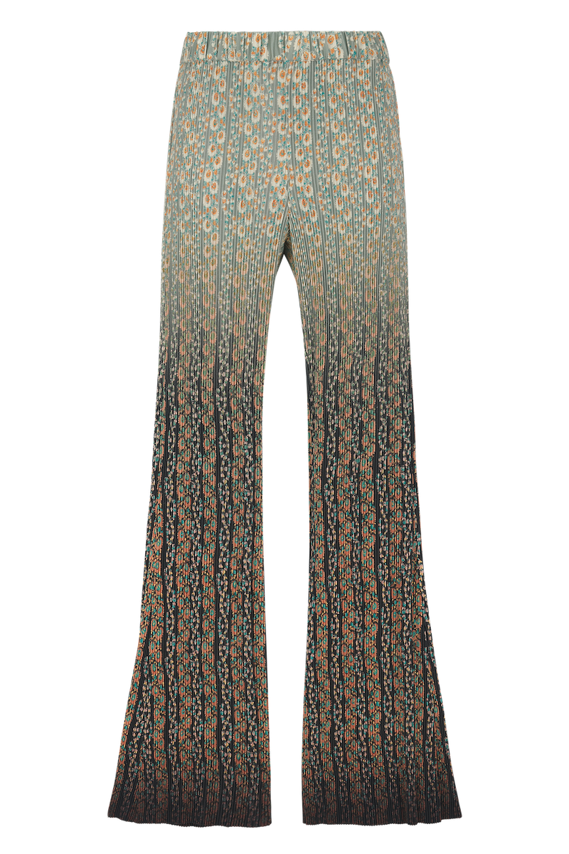 Pantalon plissé dip dye floral