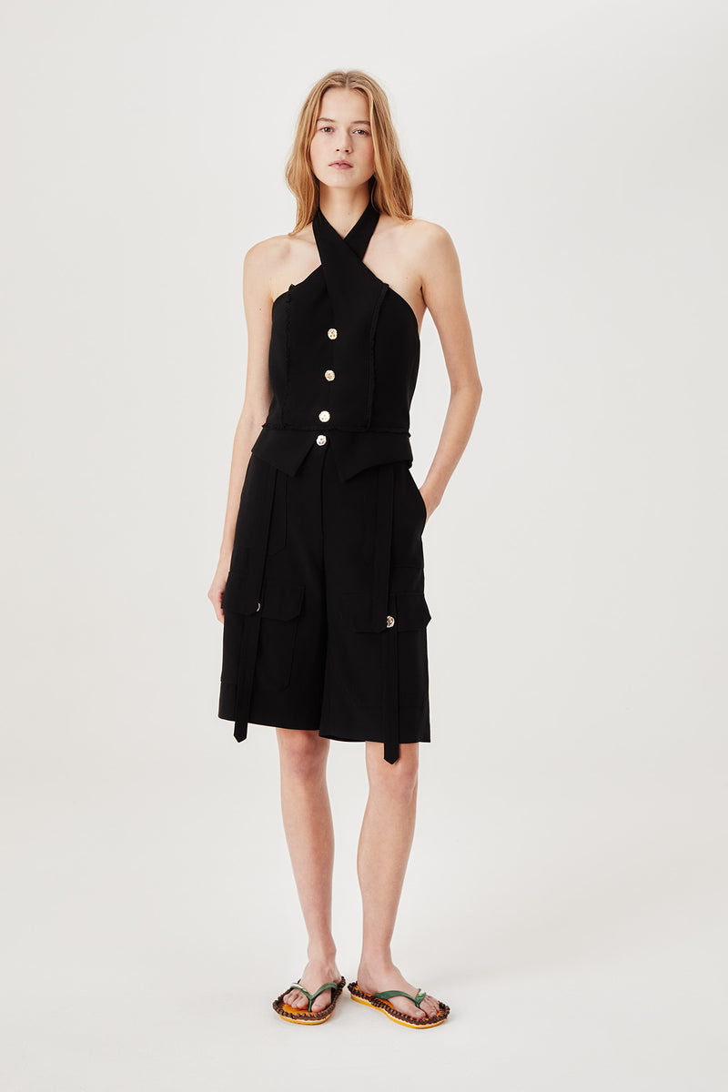 Backless tailored top