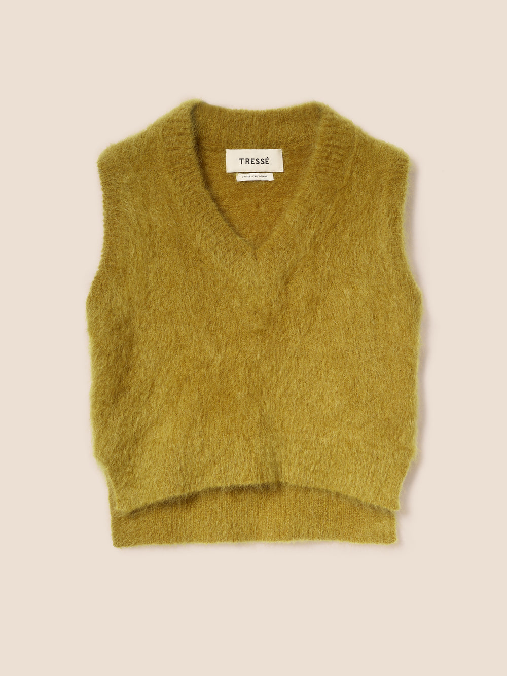 Fluffy sleeveless sweater