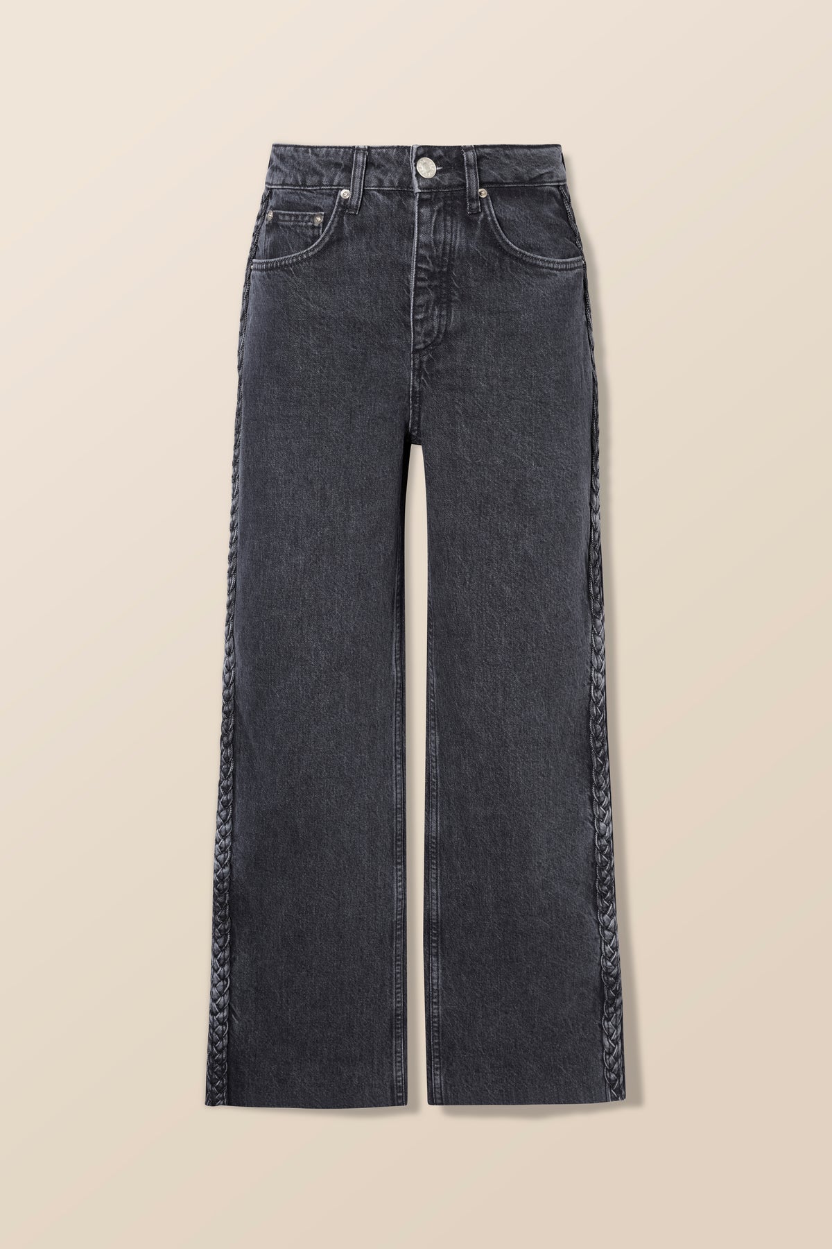 Denim with applied braids