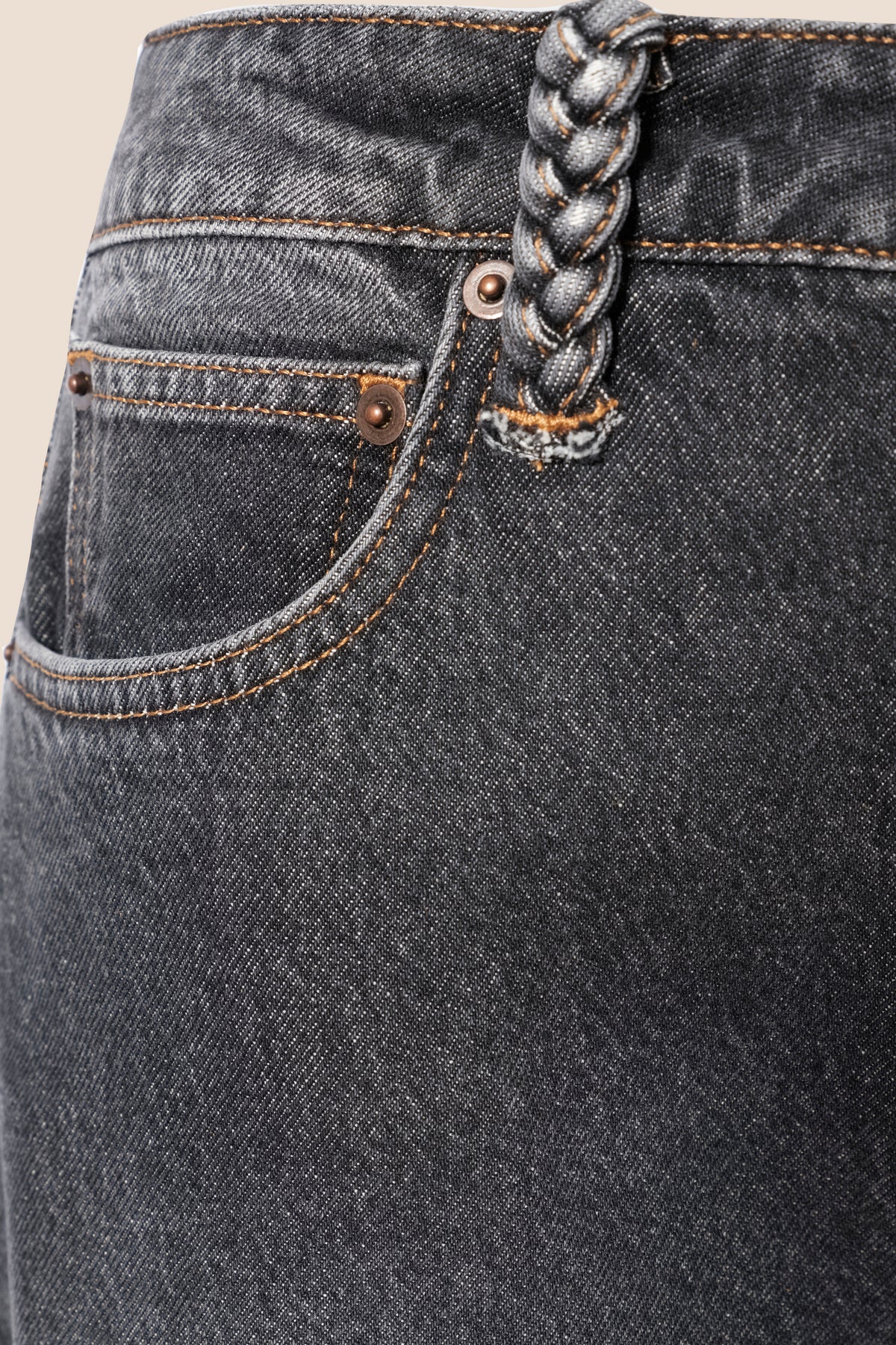Washed black denim