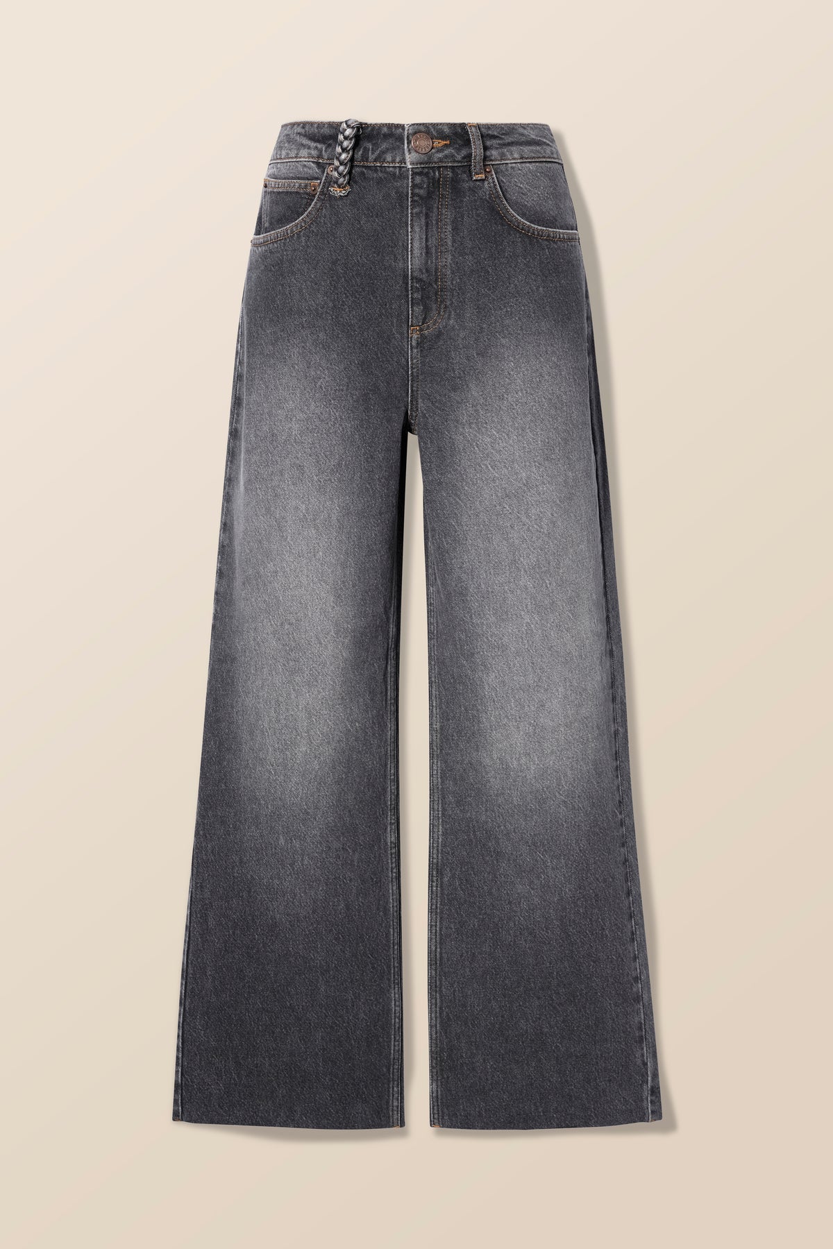 Washed black denim